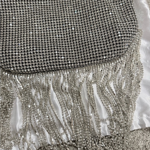 Silver Rhinestone Fringe Bag - Picture 4 of 6